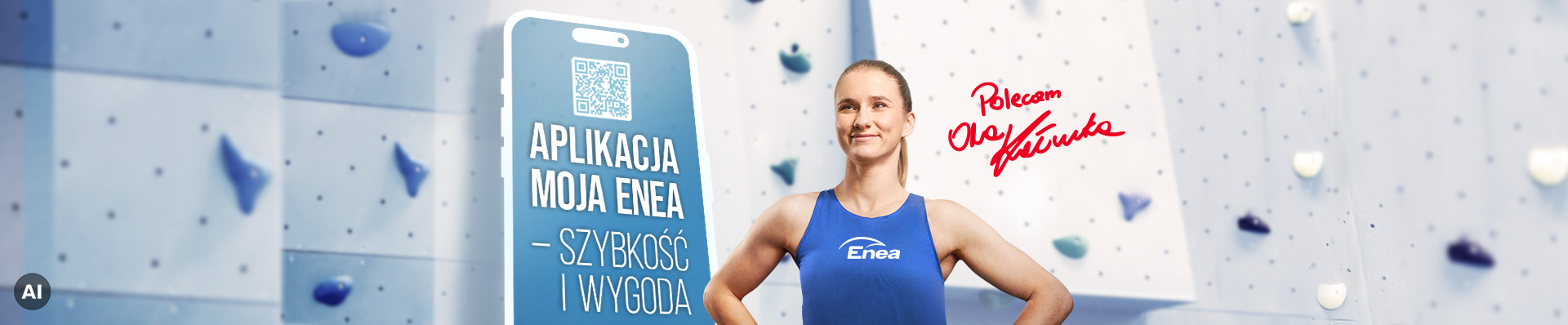 Ola Kałucka polecająca aplikację Moja Enea